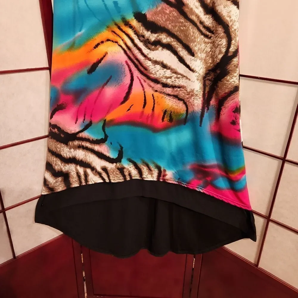 Kate & Mallory Vibrantly Colorful Hi/Low Sleeveless Dress